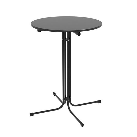 Outdoor Folding Bar Table – Round MDF Top, Black, 109cm