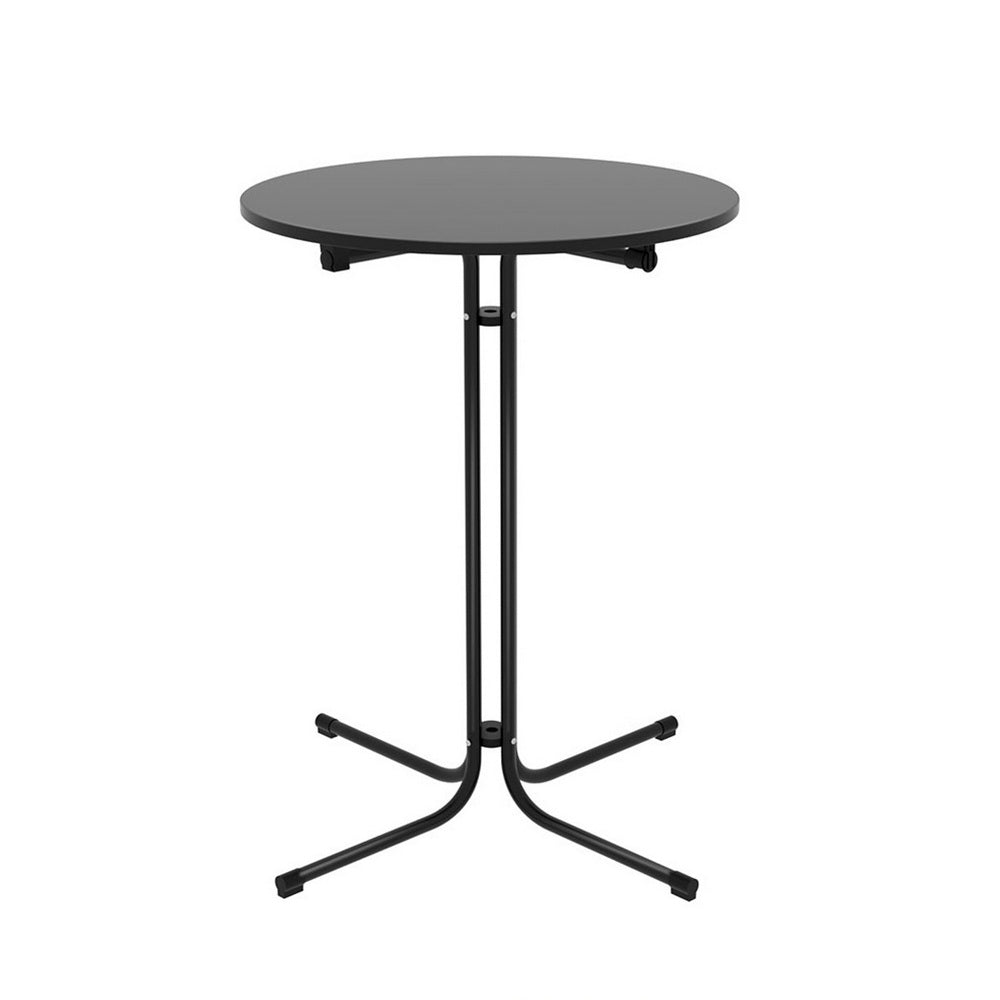Outdoor Folding Bar Table – Round MDF Top, Black, 109cm
