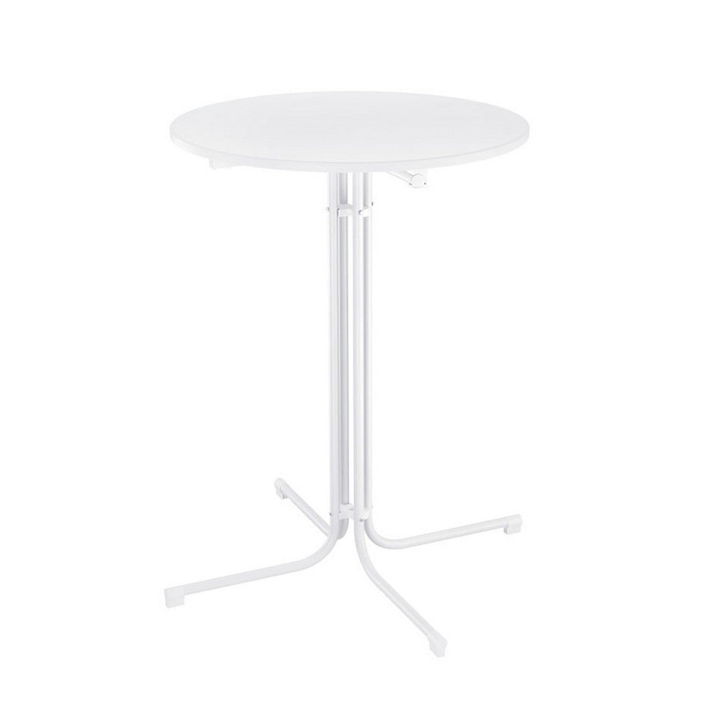 Outdoor Folding Bar Table – Round White, 109cm