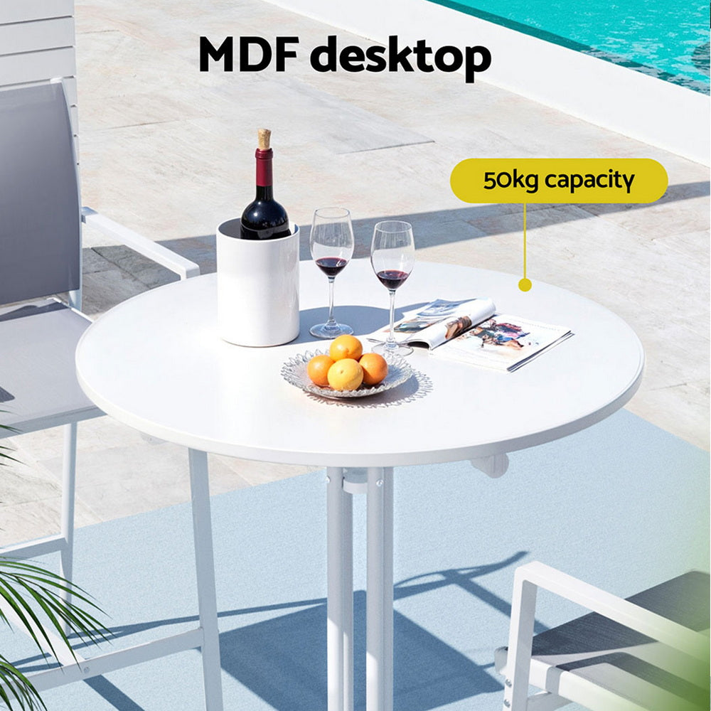 Outdoor Folding Bar Table – Round White, 109cm