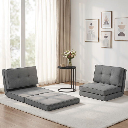 TWSC Single Sofa Bed and Side Table Set, Adjustable Recliner Narrow End Table