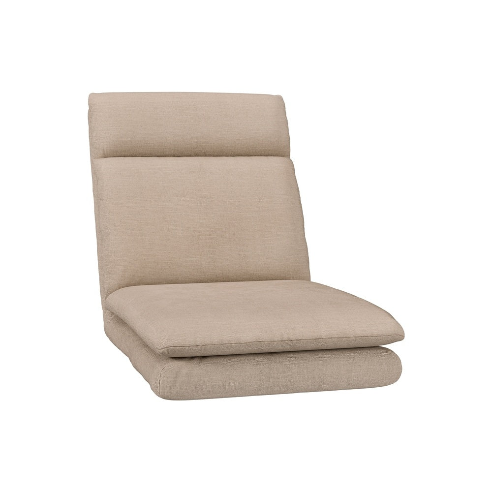 Floor Chair Sofa – Linen Beige, Foldable Recliner Set of 2