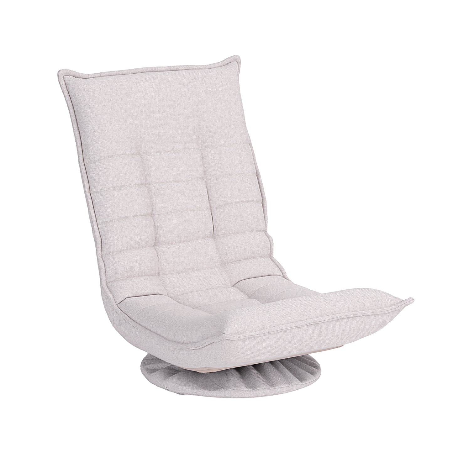 TWSC Swivel Floor Chair 5 Adjustable Foldable Lounge Seat Floor Sofa Chair Beige Grey