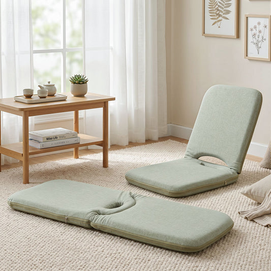TWSC Floor Chair 5 Position Adjustable Green Lazy Sofa for Living Room Bedroom