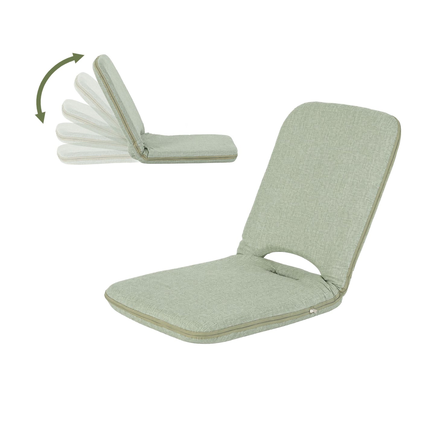 TWSC Floor Chair 5 Position Adjustable Green Lazy Sofa for Living Room Bedroom