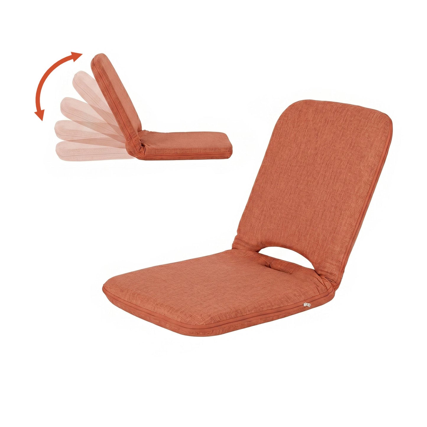 TWSC Floor Chair 5 Position Adjustable Orange Lazy Sofa for Living Room Bedroom