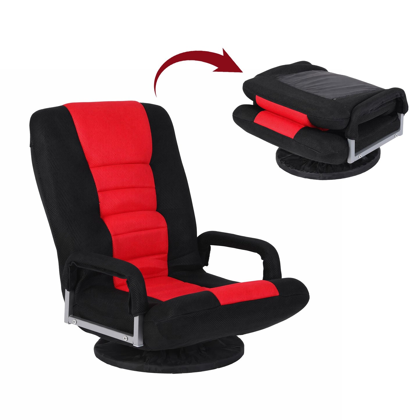 TWSC Floor Gaming Chair with 360 Swivel, 6-Position Backrest for Gaming