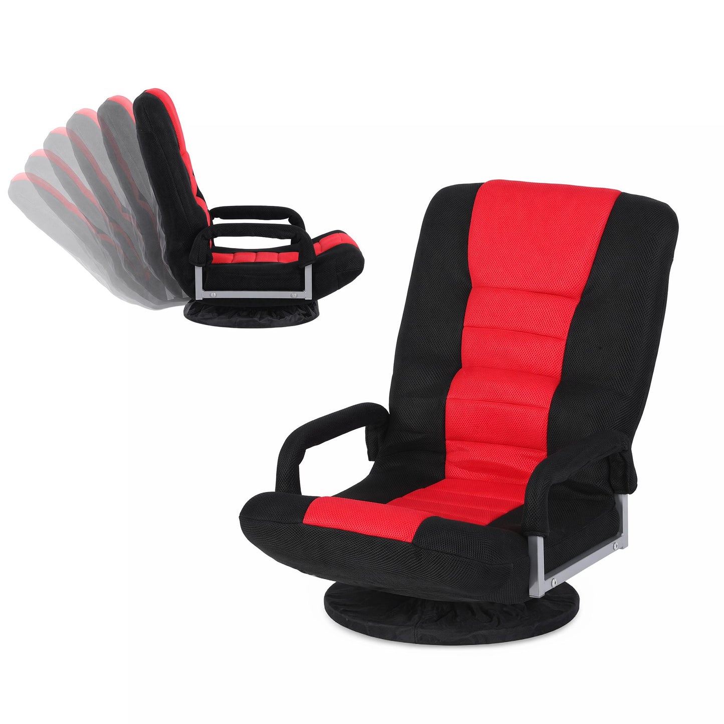 TWSC Floor Gaming Chair with 360 Swivel, 6-Position Backrest for Gaming