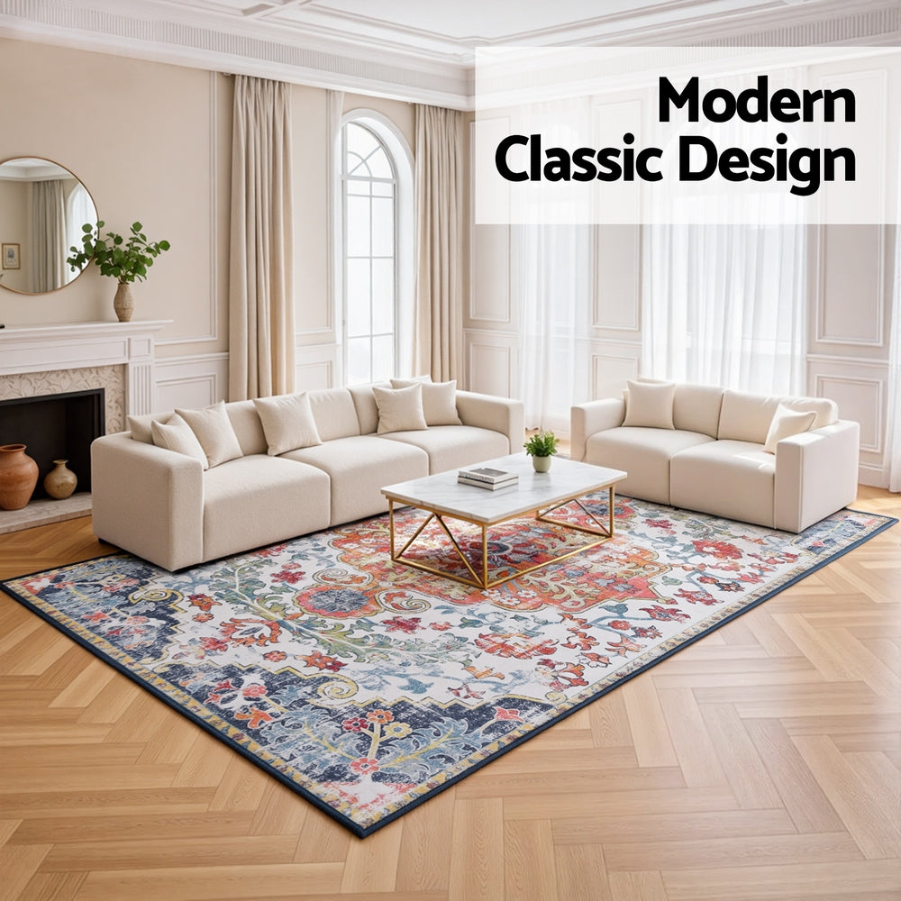 Floor Rug – Washable Geometric Design, 240x340cm