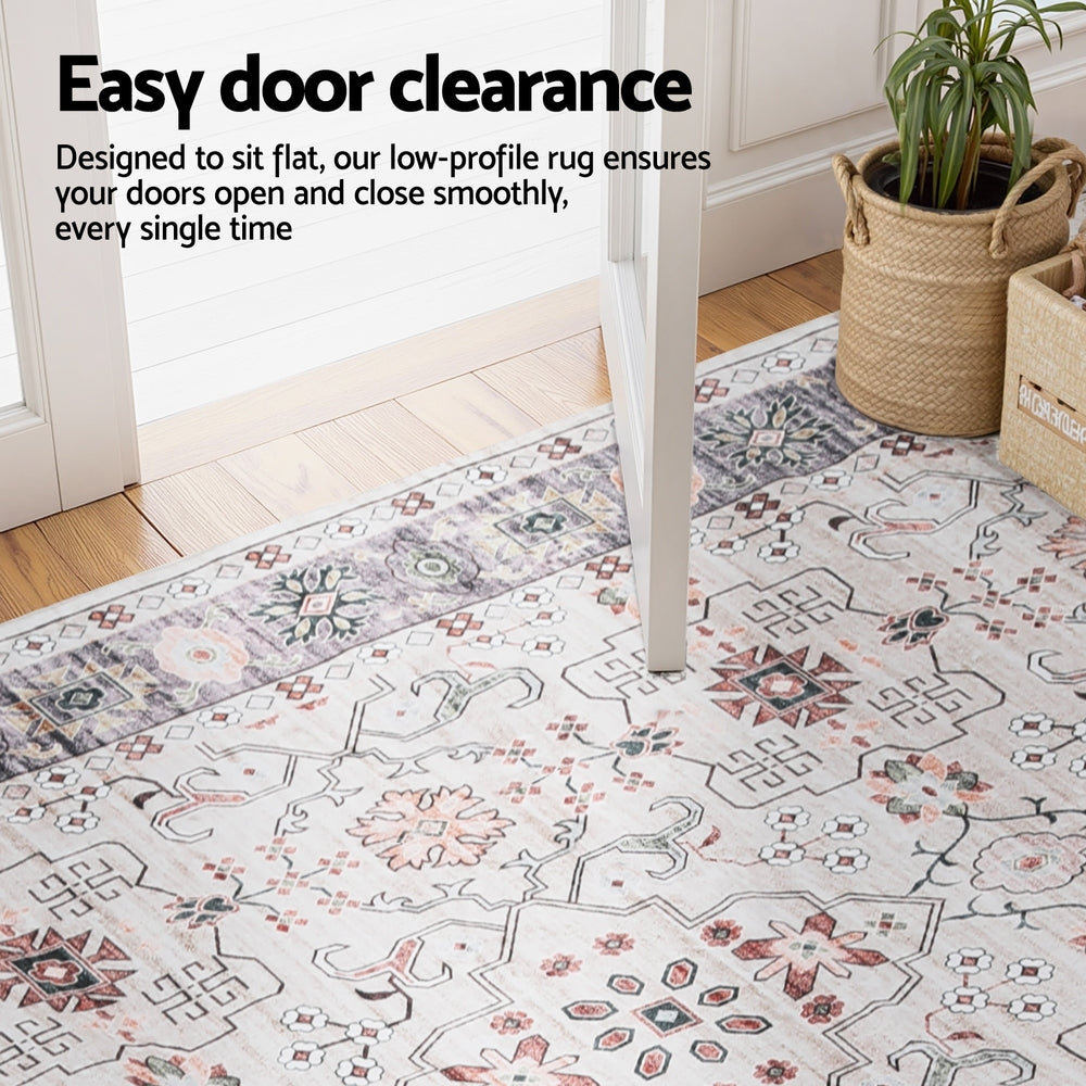 Washable Large Area Rug – Modern Geometric Design, 240x340cm Polyester