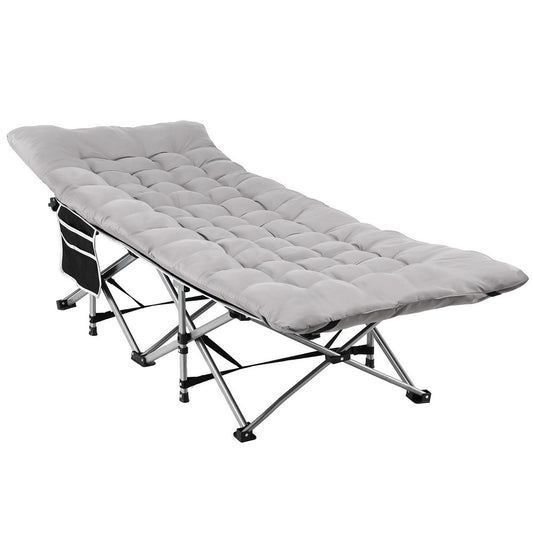 Folding Bed with Removable Mattress – Heavy Duty, Grey, 185cm