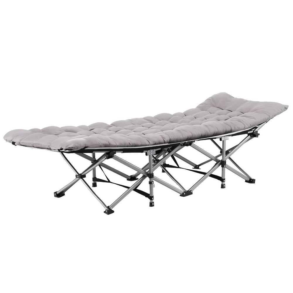 Folding Bed with Removable Mattress – Heavy Duty, Grey, 185cm