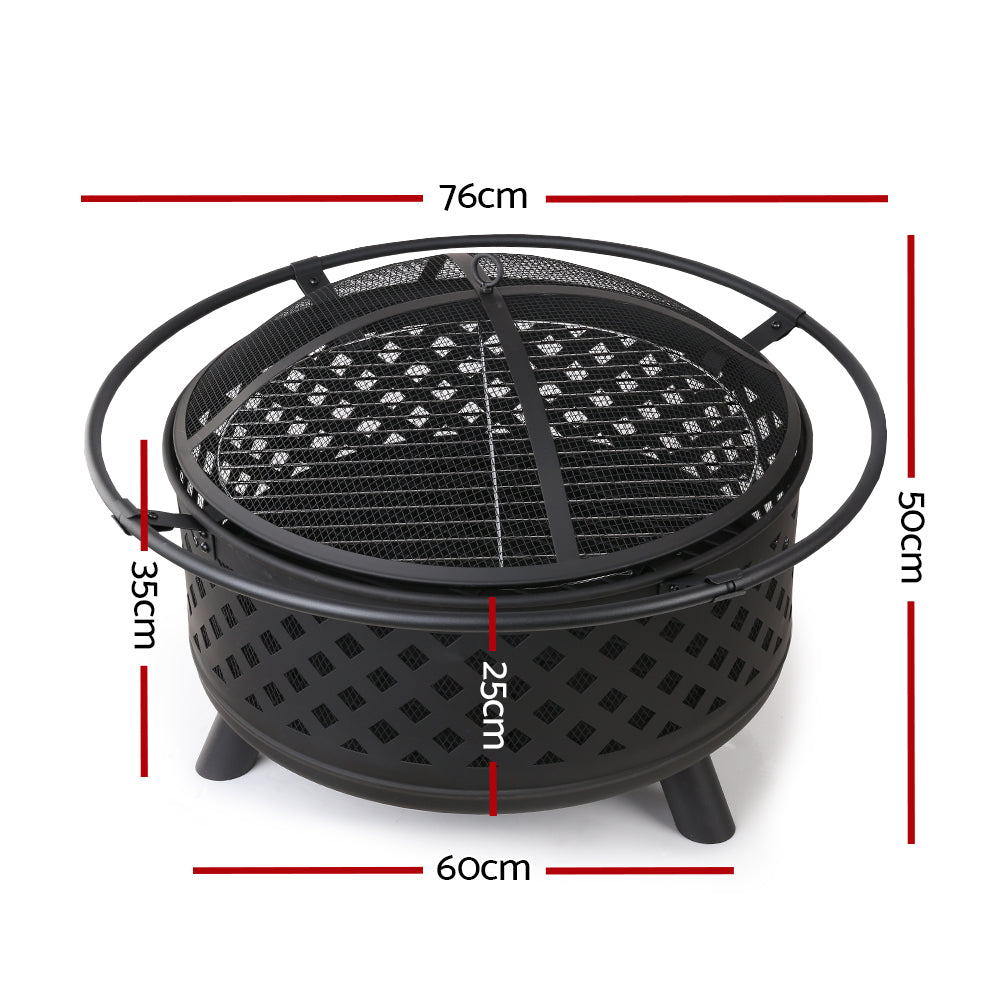 Grillz Fire Pit BBQ Grill