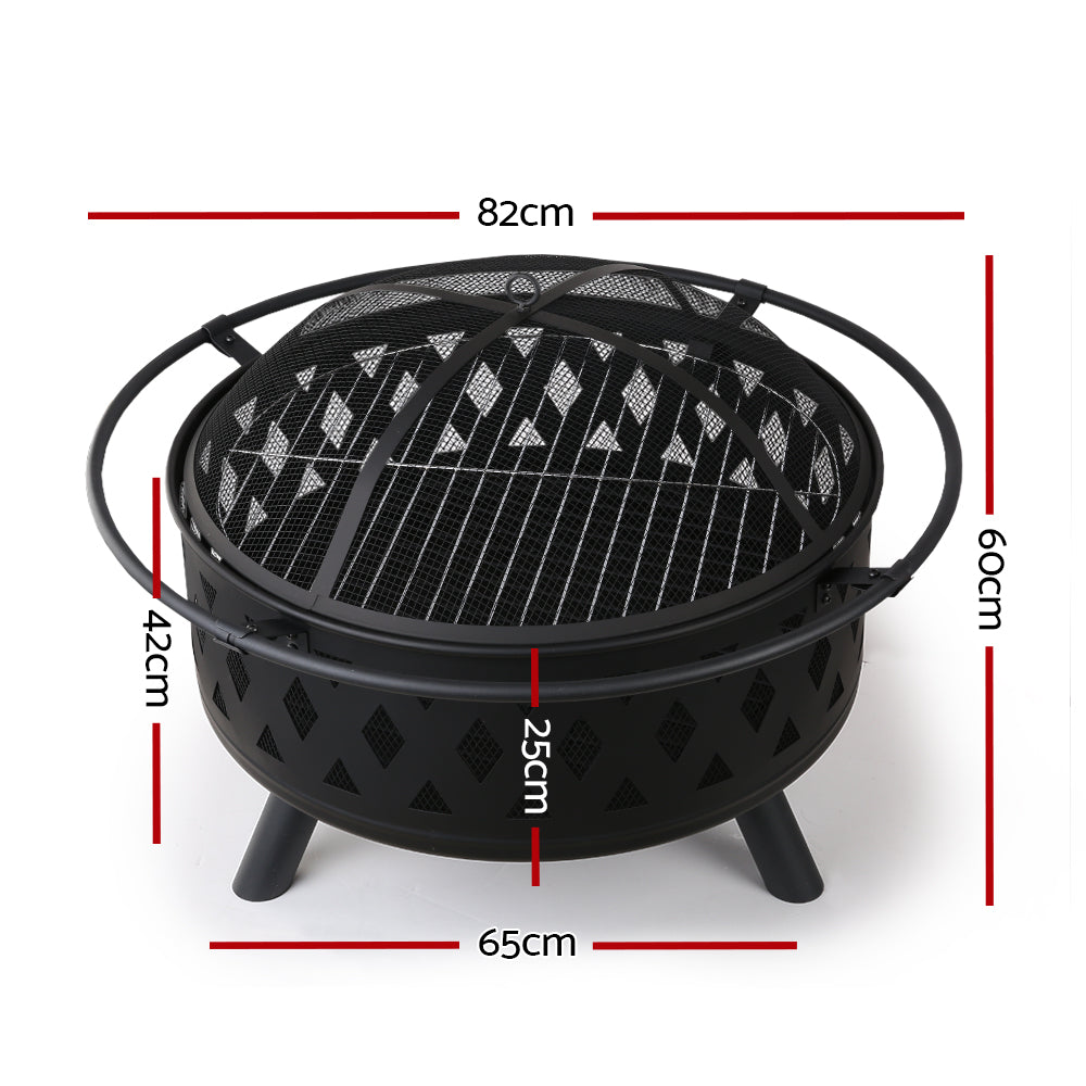 Grillz Fire Pit BBQ Grill
