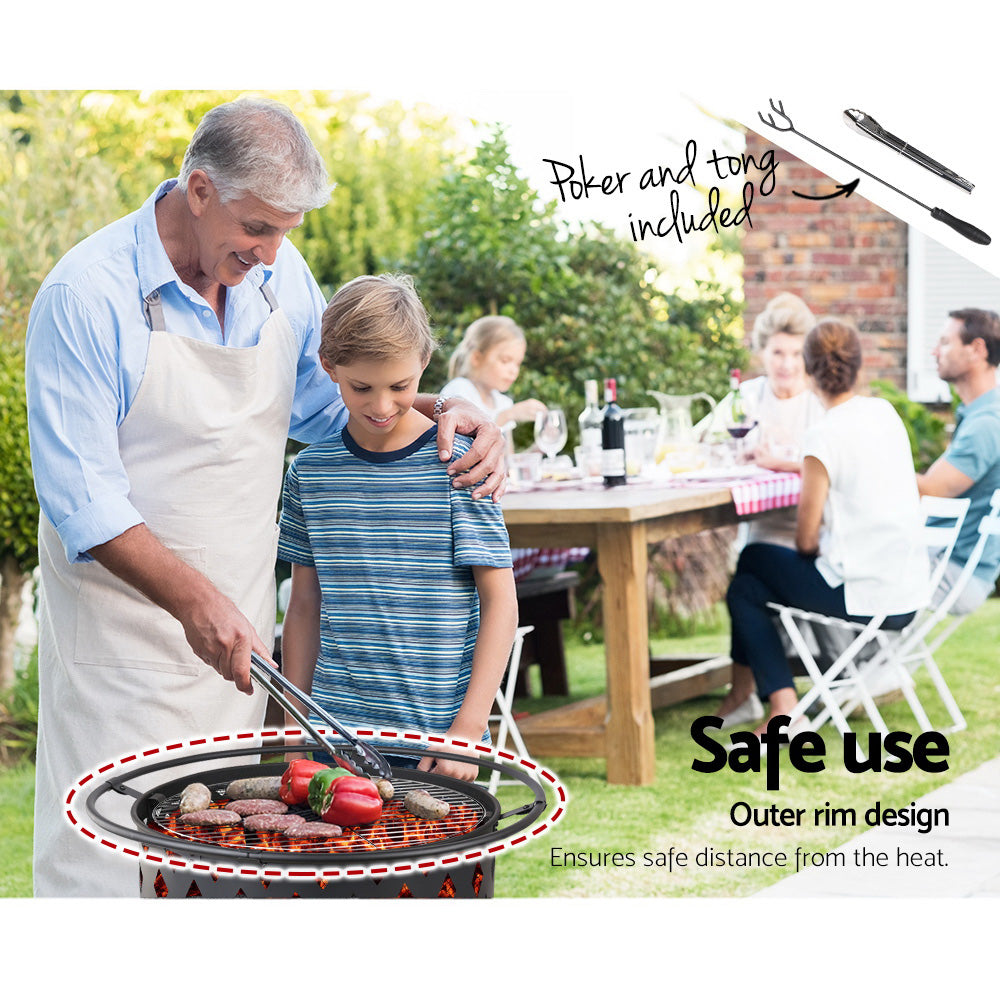 Grillz Fire Pit BBQ Grill