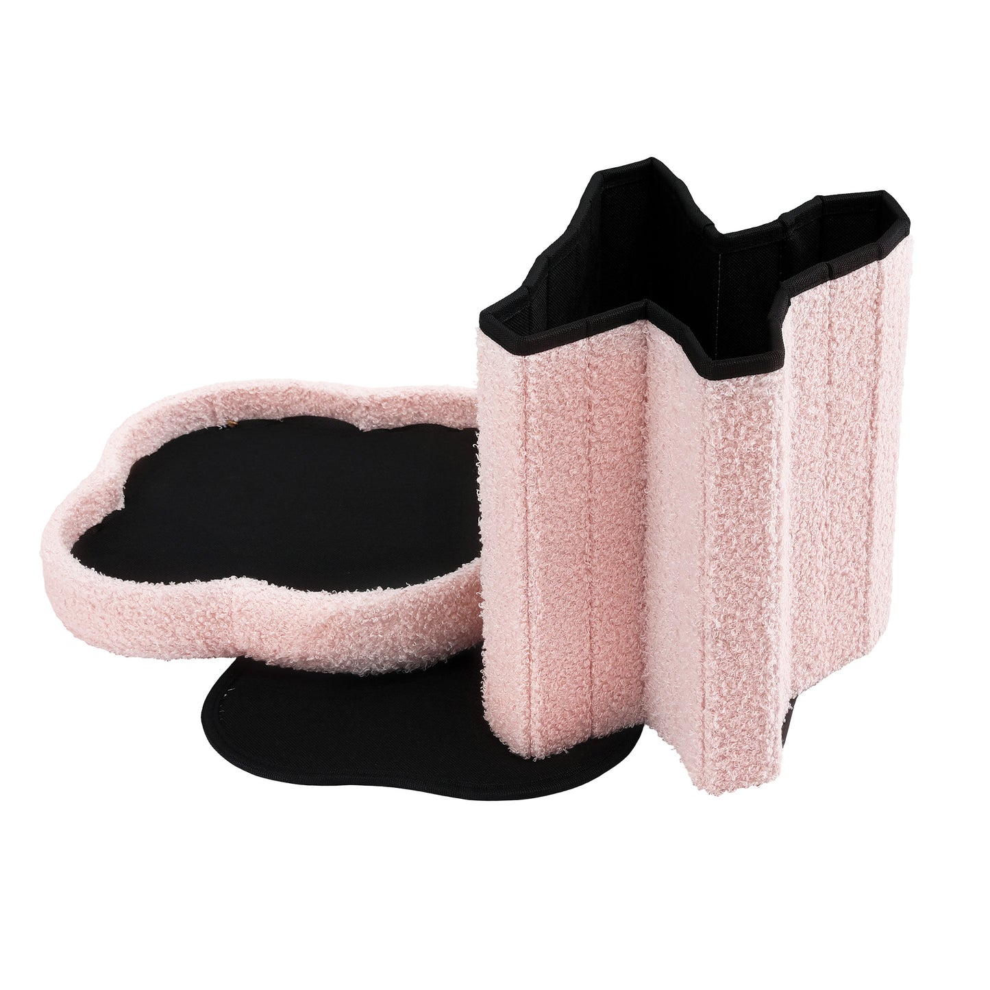 Storage Ottoman Footstool – Foldable Pink Boucle