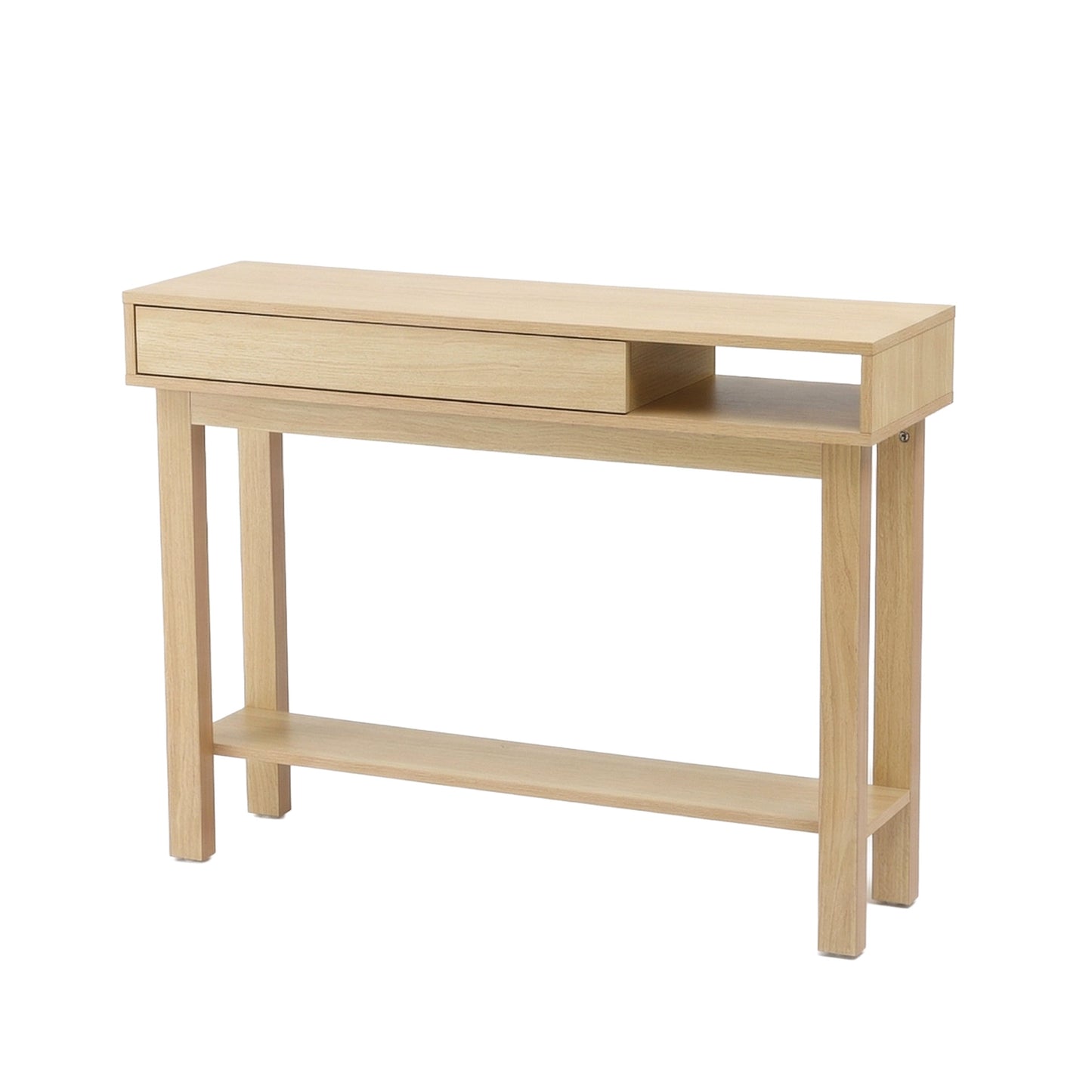 Console Table with Drawer and Shelf – Minimalist Wood, 100cm