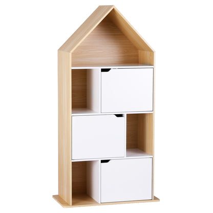 Artiss House Bookshelf 4 Tier Kids Storage Cabinet Shelf Unit White Pine