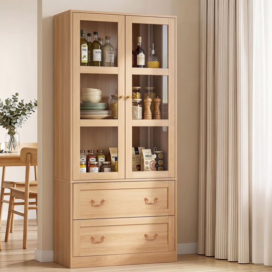 TWSC Buffet Sideboard Cabinet 180cm Hutch Storage Kitchen Drawer Door Wood