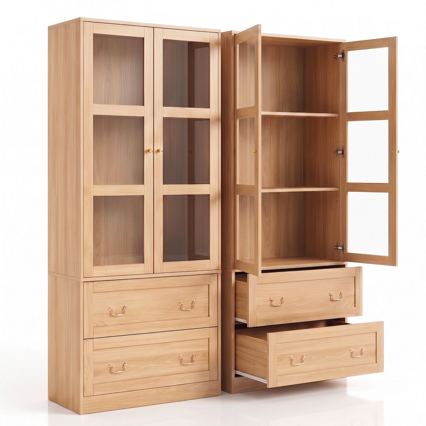 TWSC Buffet Sideboard Cabinets X2 180cm Hutch Storage Kitchen Drawer Door Wood
