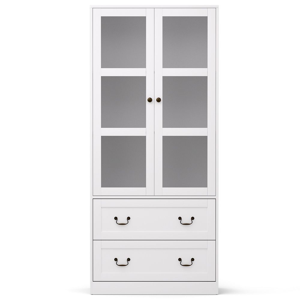 Buffet Sideboard with Hutch – White, 180cm, Soft-Close Storage Cabinet