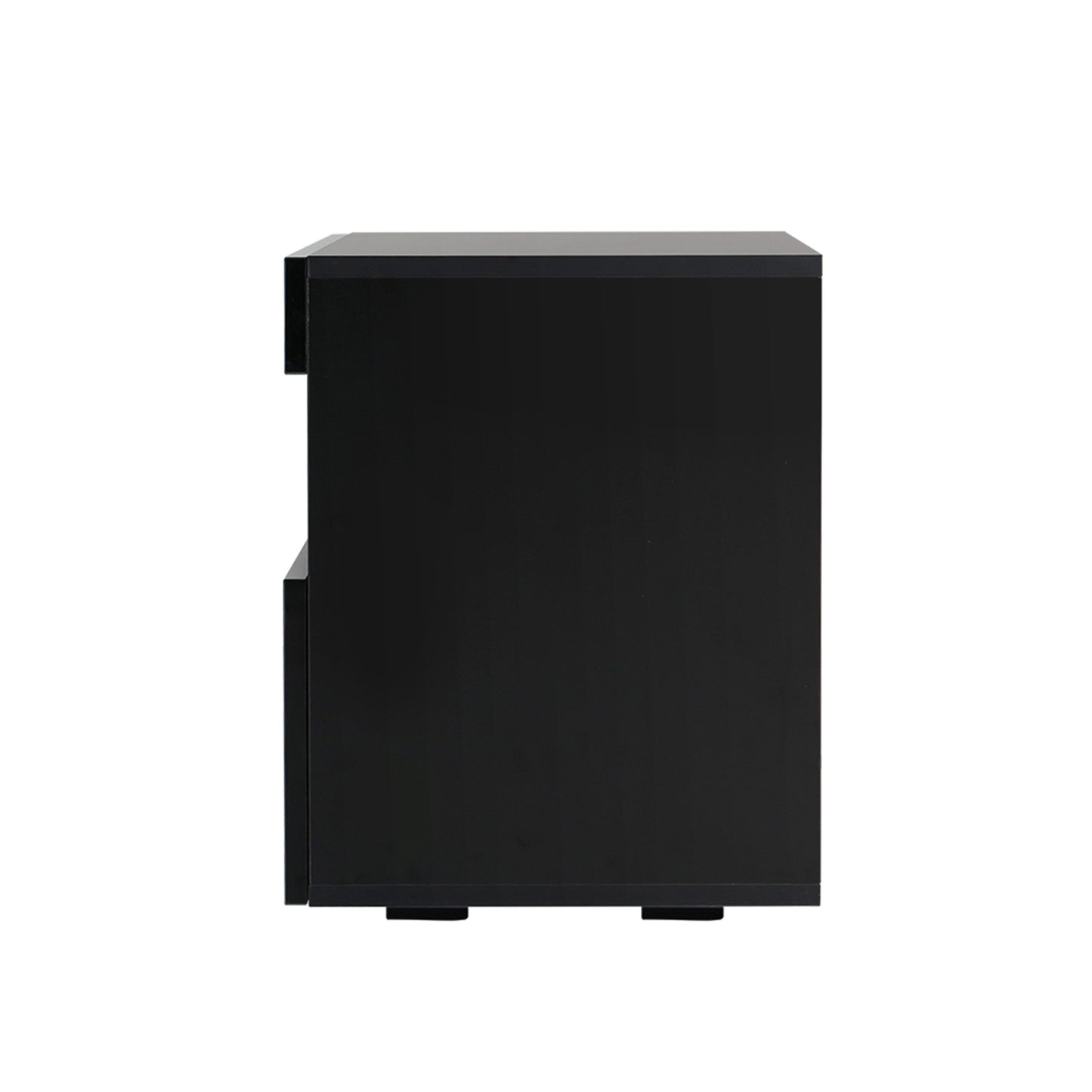 Bedside Table with Customizable LED Lighting – Black, Set of 2