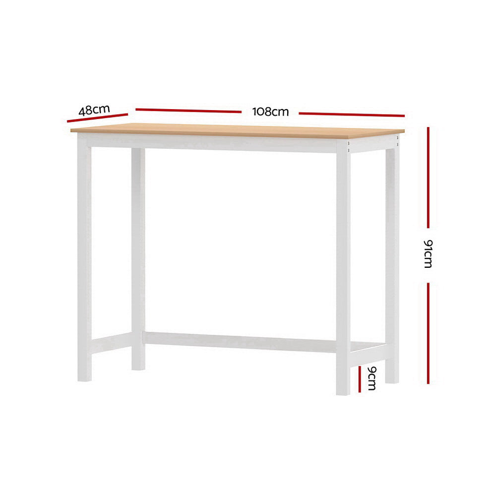 Ari Bar Table - Solid Pine Wood, 108cm Rectangular