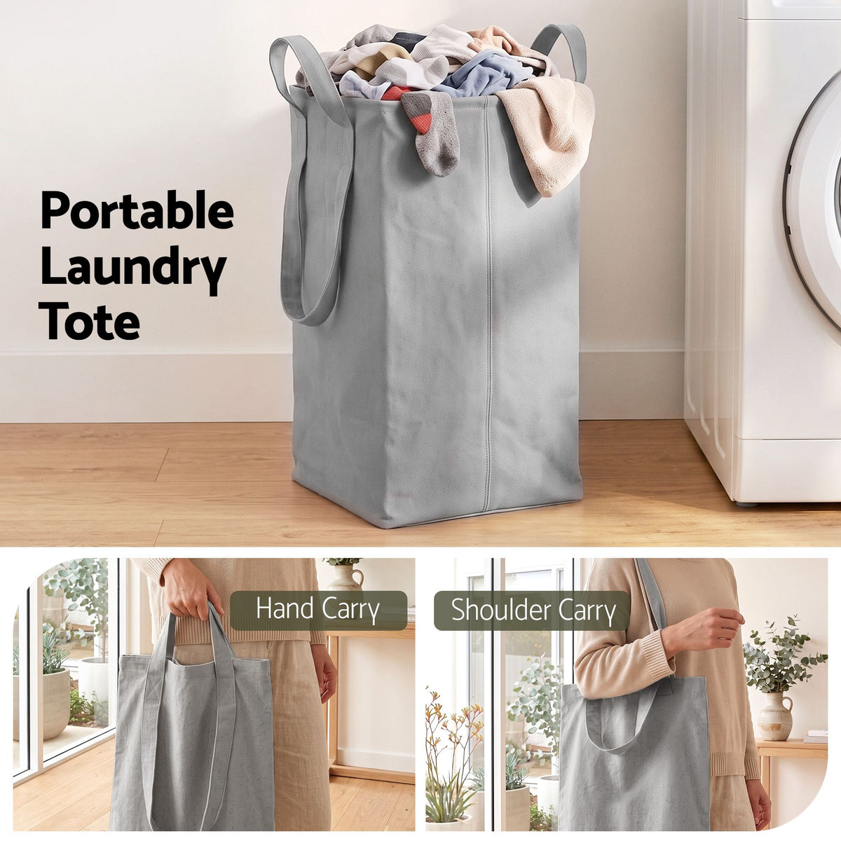TWSC Tall Bathroom Storage Cabinet with Tilt Out Laundry Hamper White 170cm
