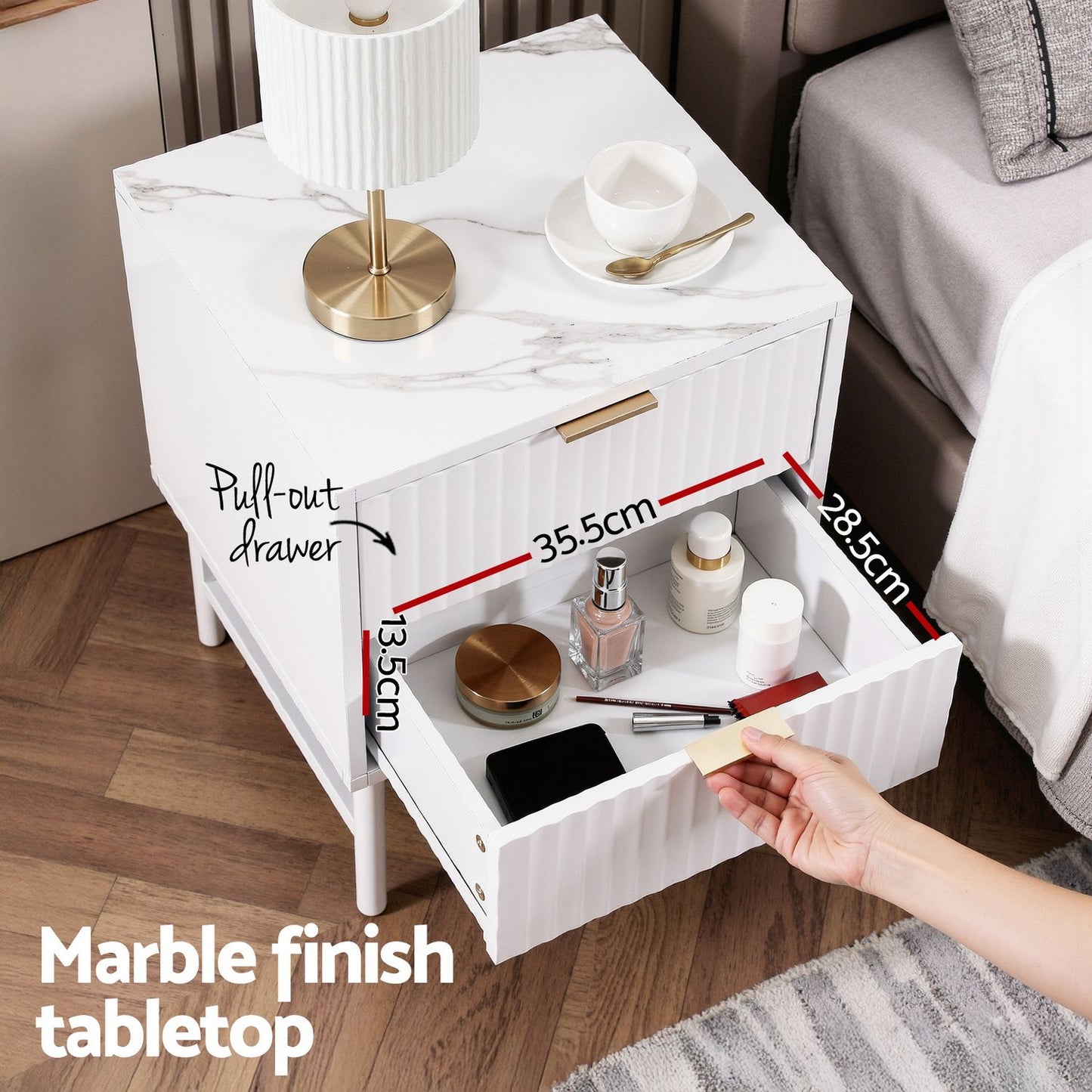 Artiss 2X Bedside Table White Nightstand 2 Drawers