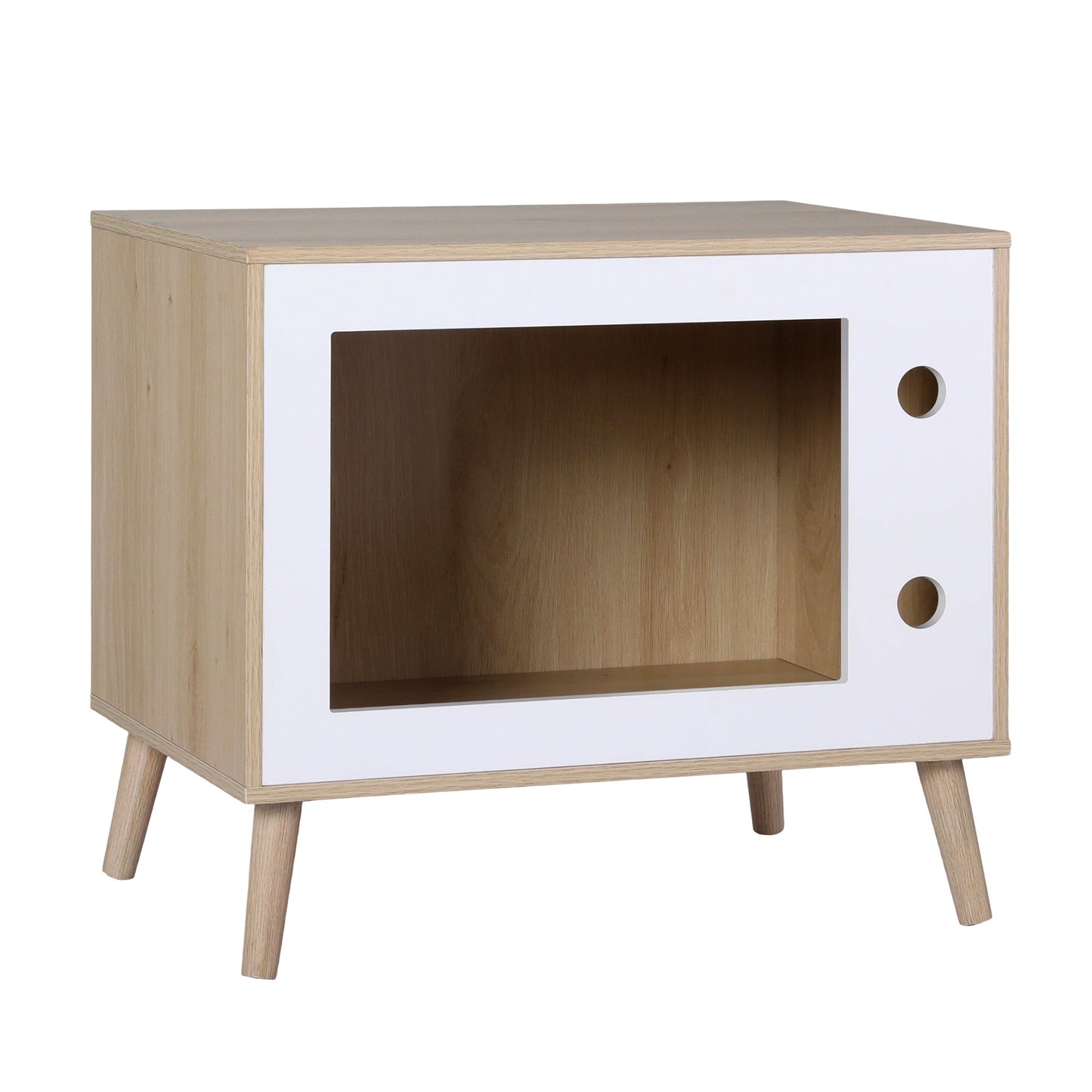 TWSC Cat Nest Bedside Table Solid Wood 60cm