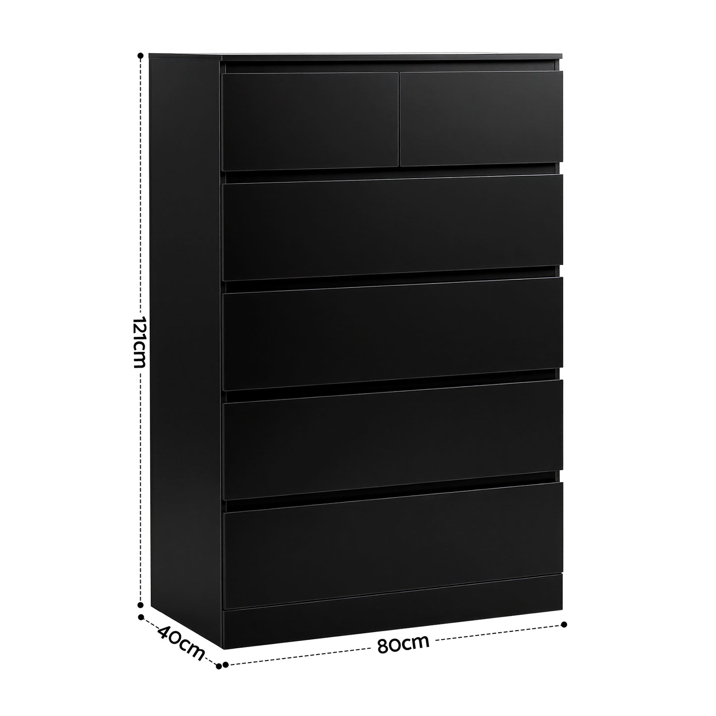 Pepe Chest of Drawers – 6 Spacious Drawers, Black