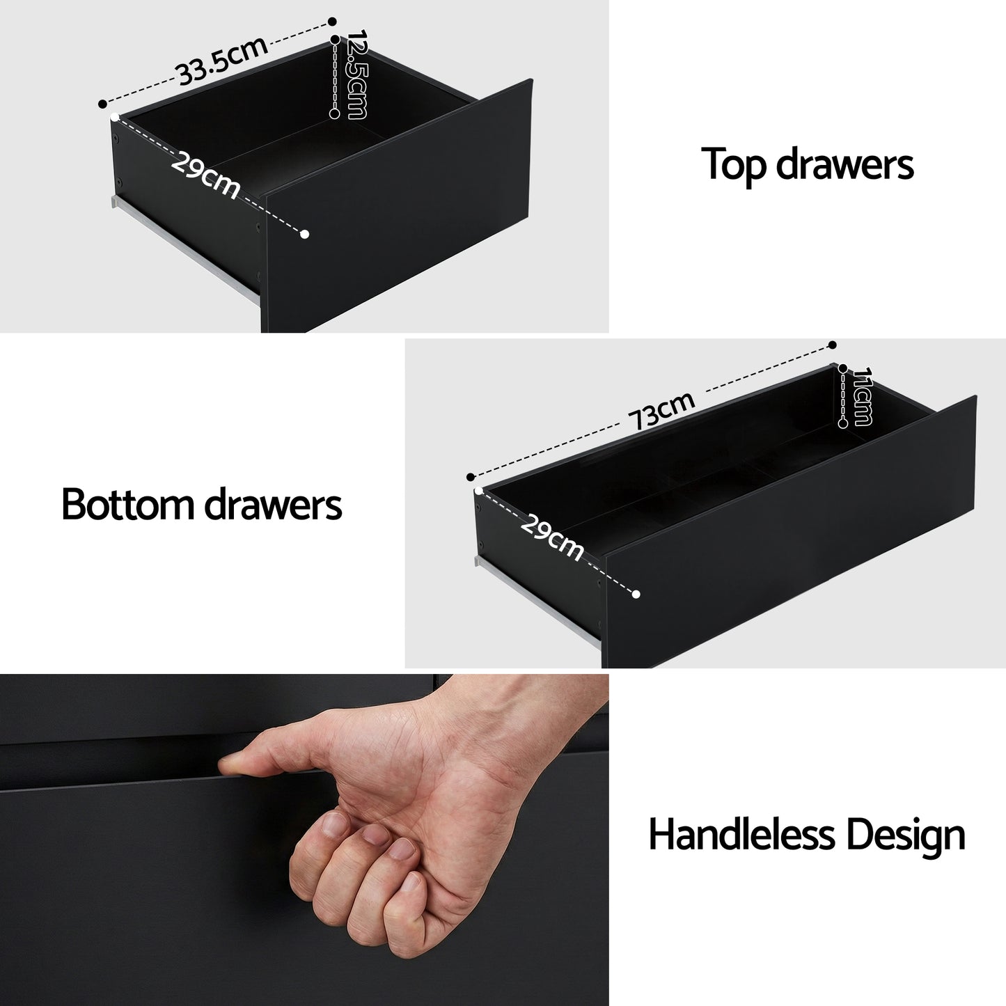 Pepe Chest of Drawers – 6 Spacious Drawers, Black