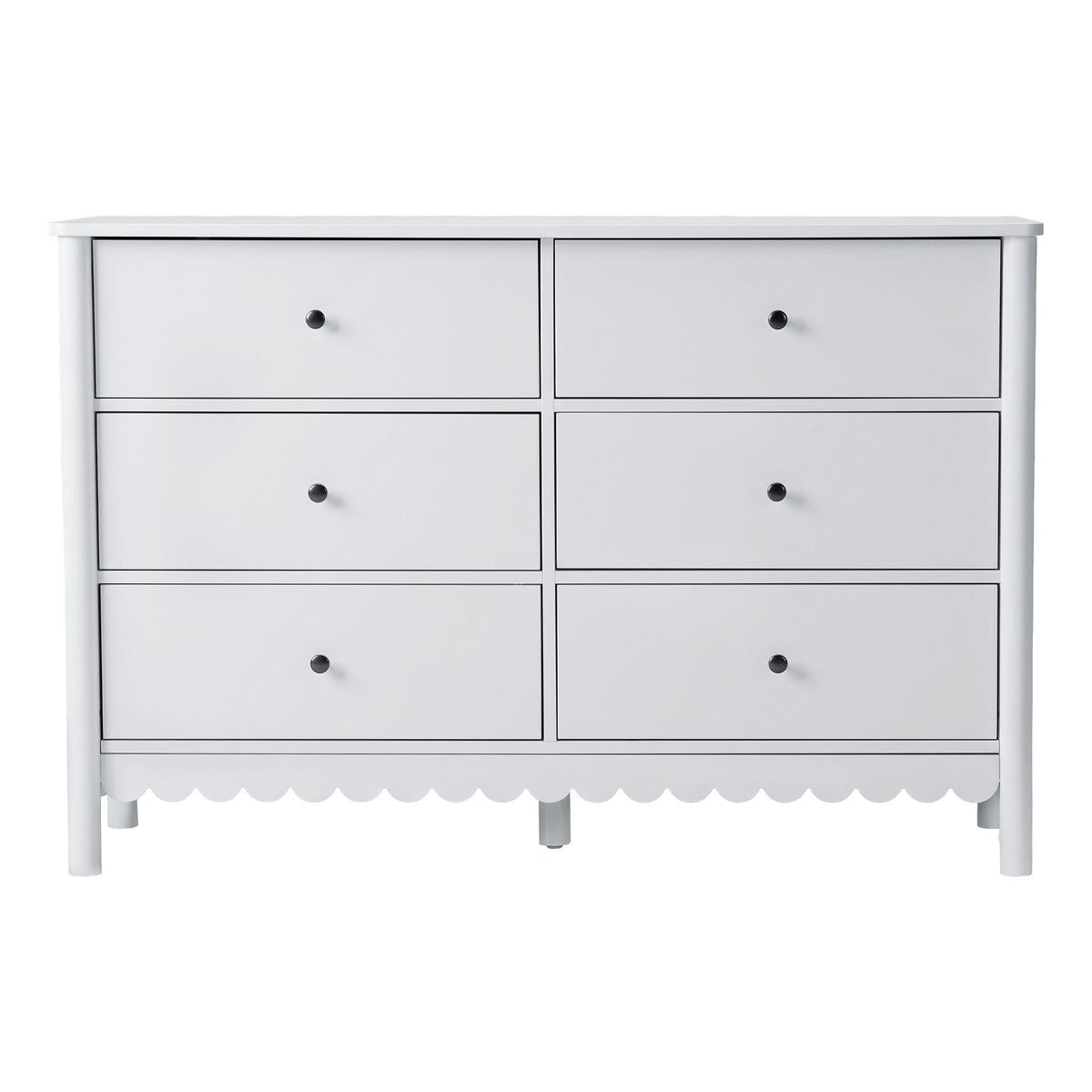Artiss 6 Chest of Drawers Dresser Lowboy Curved Edge Scalloped White Bedroom