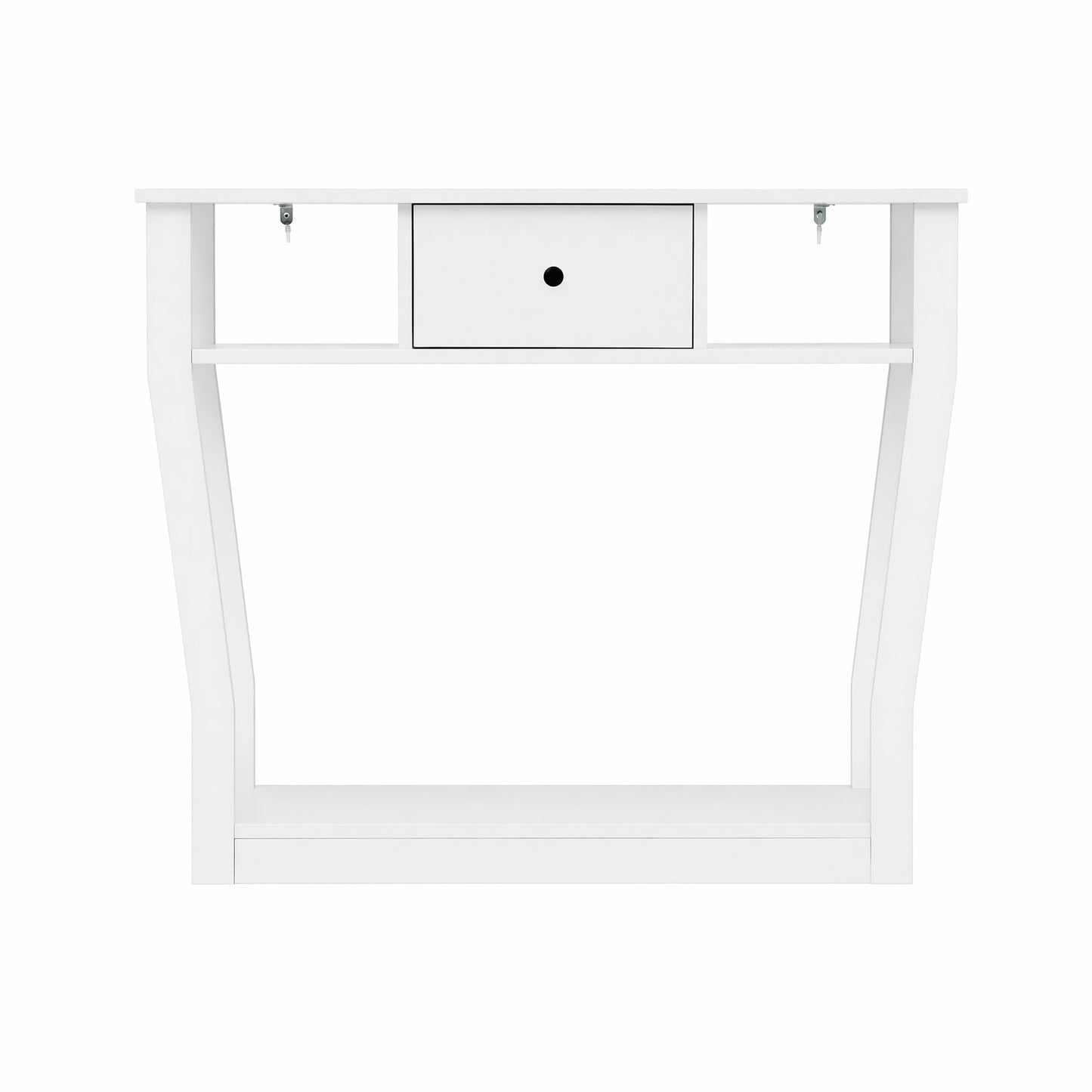 TWSC Console Table Entryway Hallway Sofa Side Table Drawer Shelf 100CM White