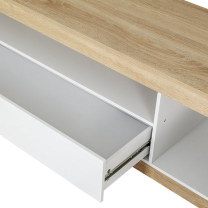 TWSC TV Cabinet Entertainment Unit Stand 180CM White Wood