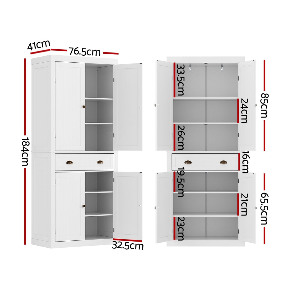 Buffet Sideboard with Storage – White MDF Cabinet