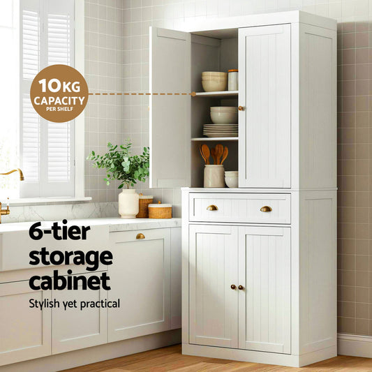 Buffet Sideboard with Storage – White MDF Cabinet