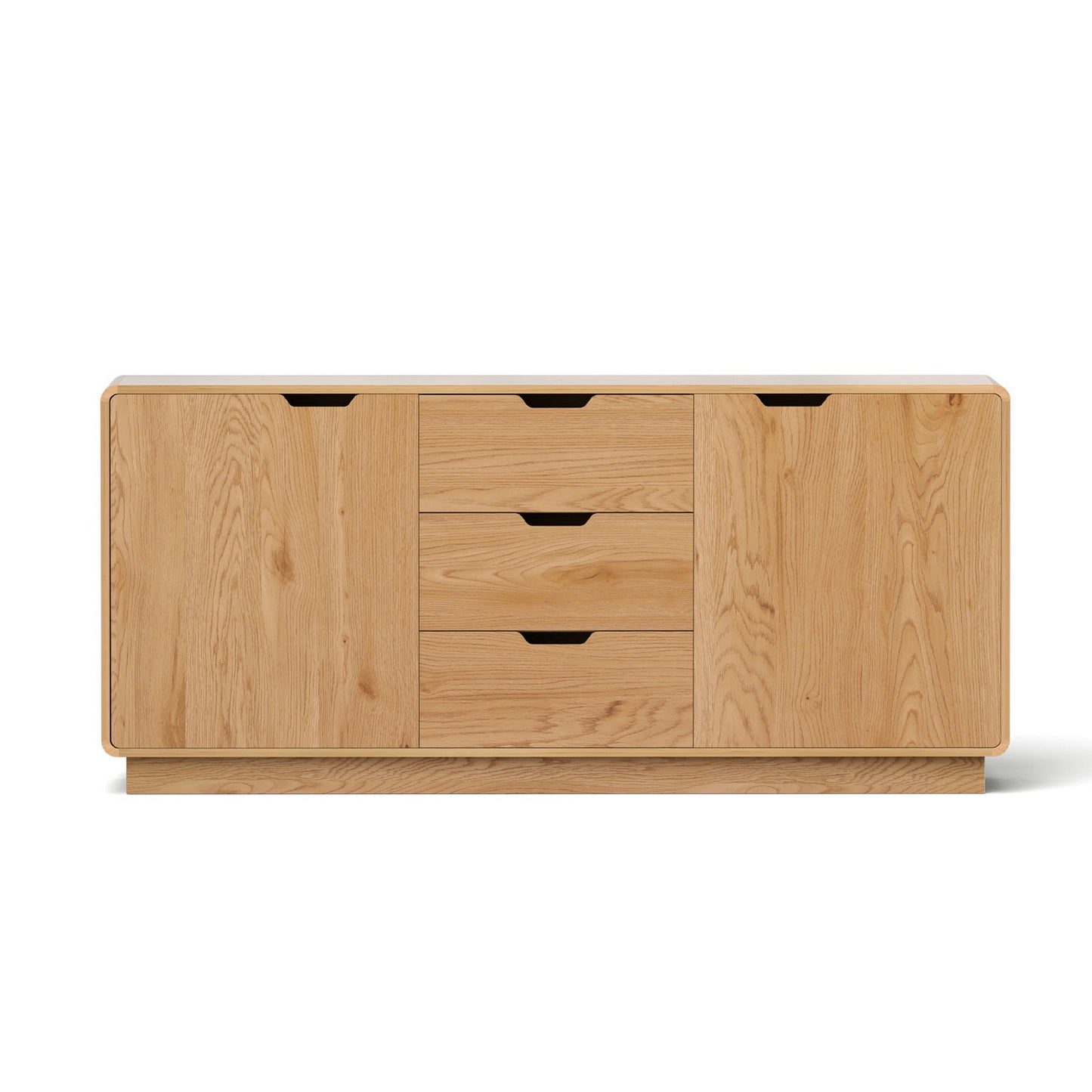 Buffet Sideboard – Oak Finish with Rounded Edges and Storage Drawers