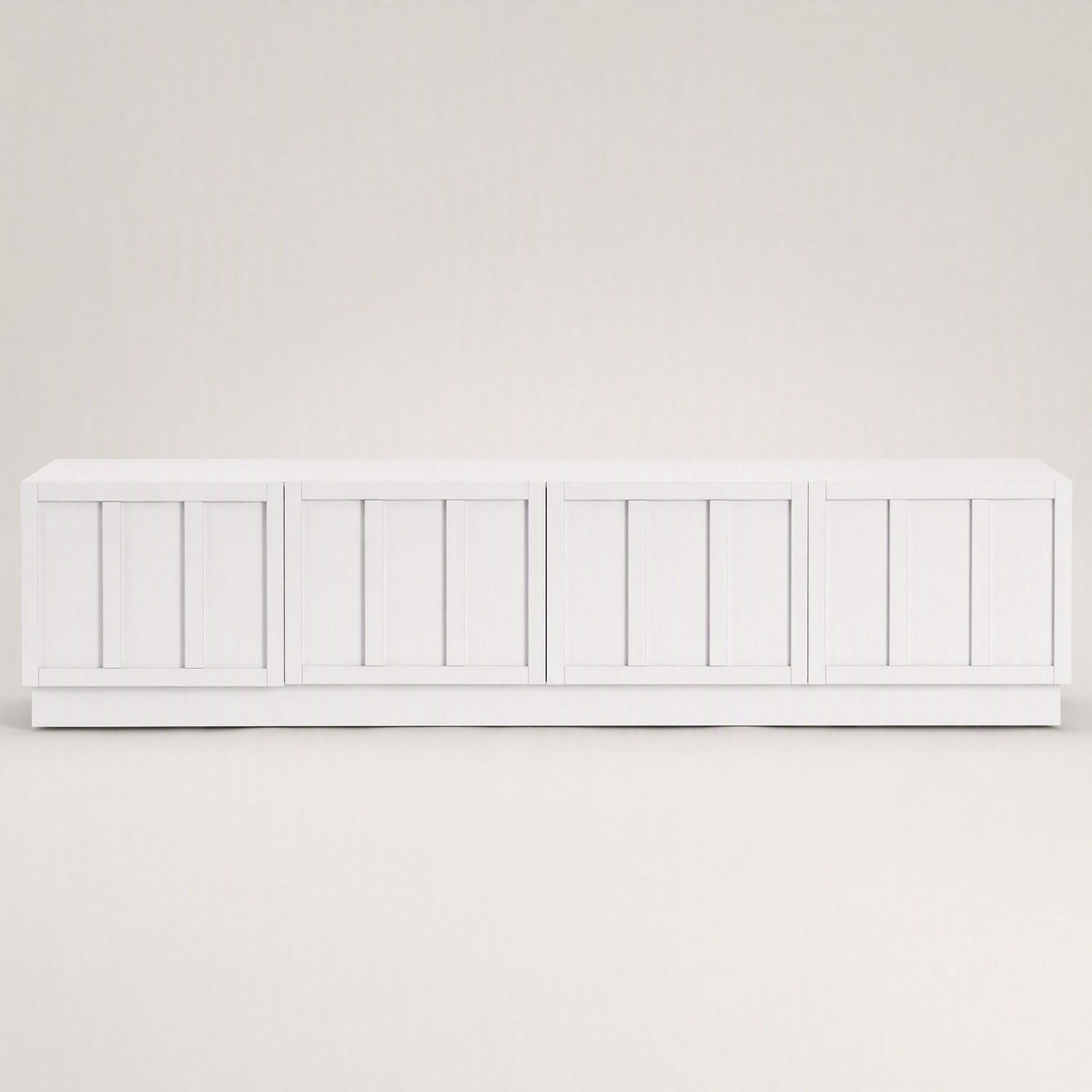 TWSC 180cm TV Unit Entertainment Cabinet Fluted Style Cable Management White
