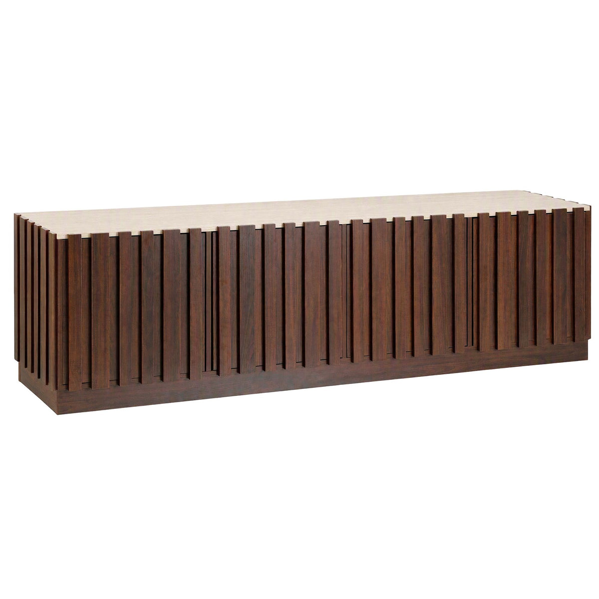 TWSC 180cm TV Unit Entertainment Cabinet Fluted Style Anti-tip Kit Walnut