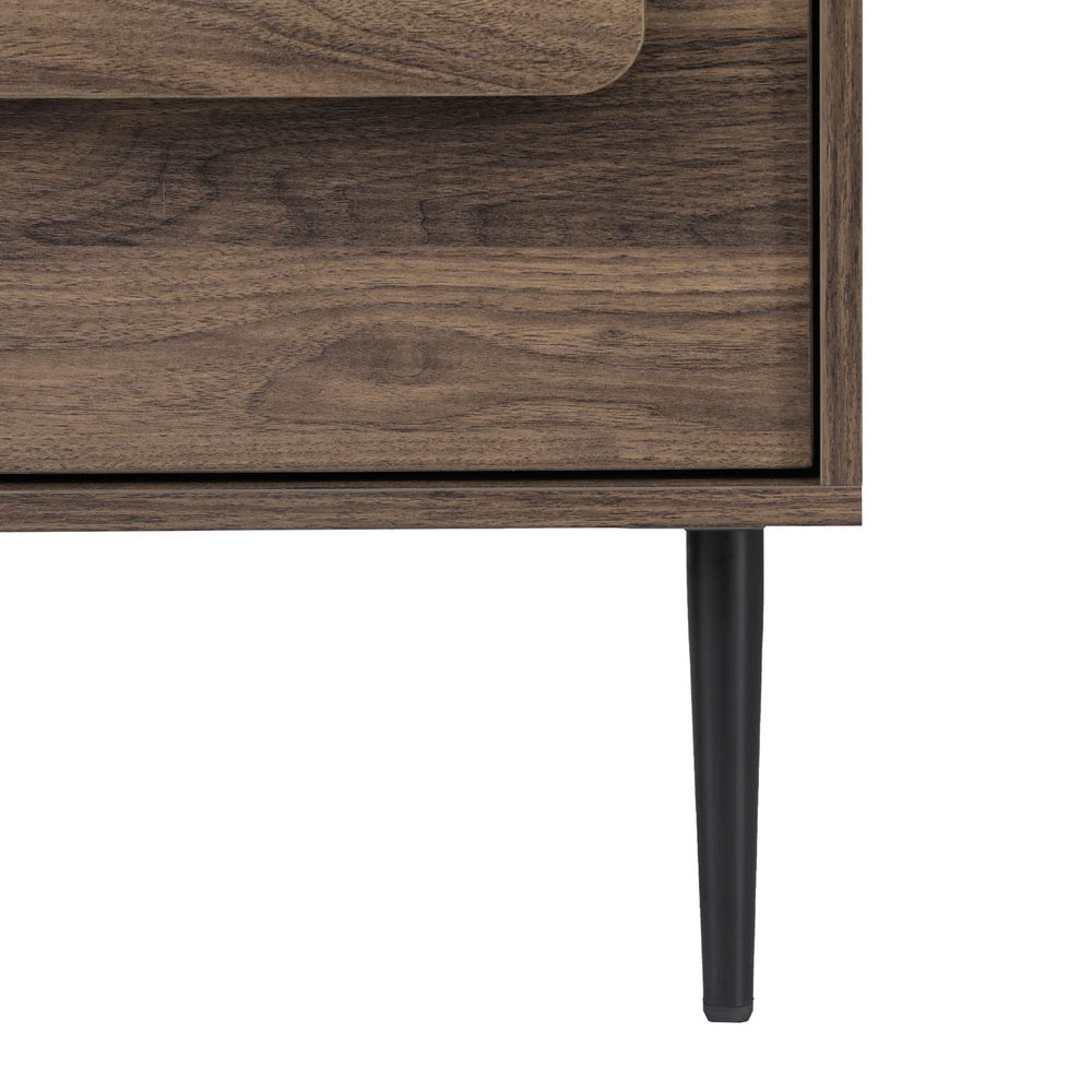 Bedside Table – 2 Drawers, Walnut Finish