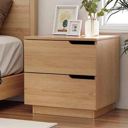 TWSC Bedside Table 2 Drawers Nightstand Pine