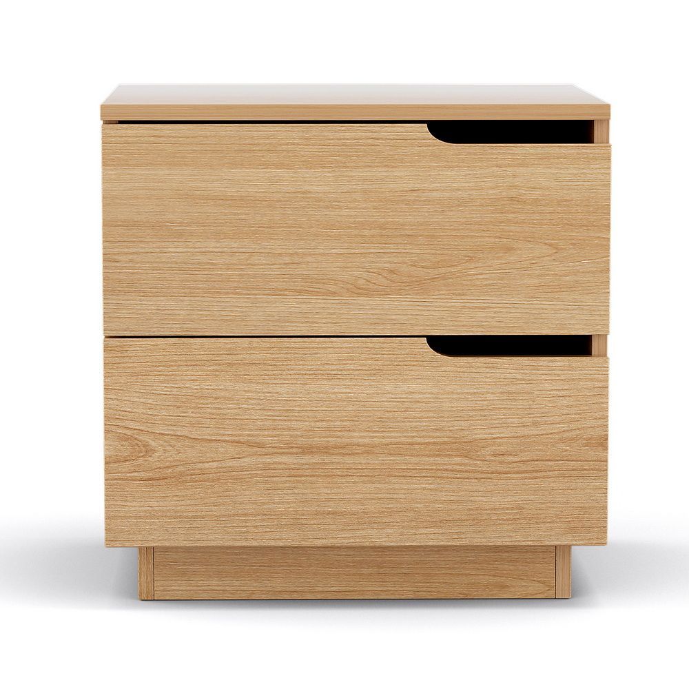 Artiss 2X Bedside Table 2 Drawers Nightstand Pine