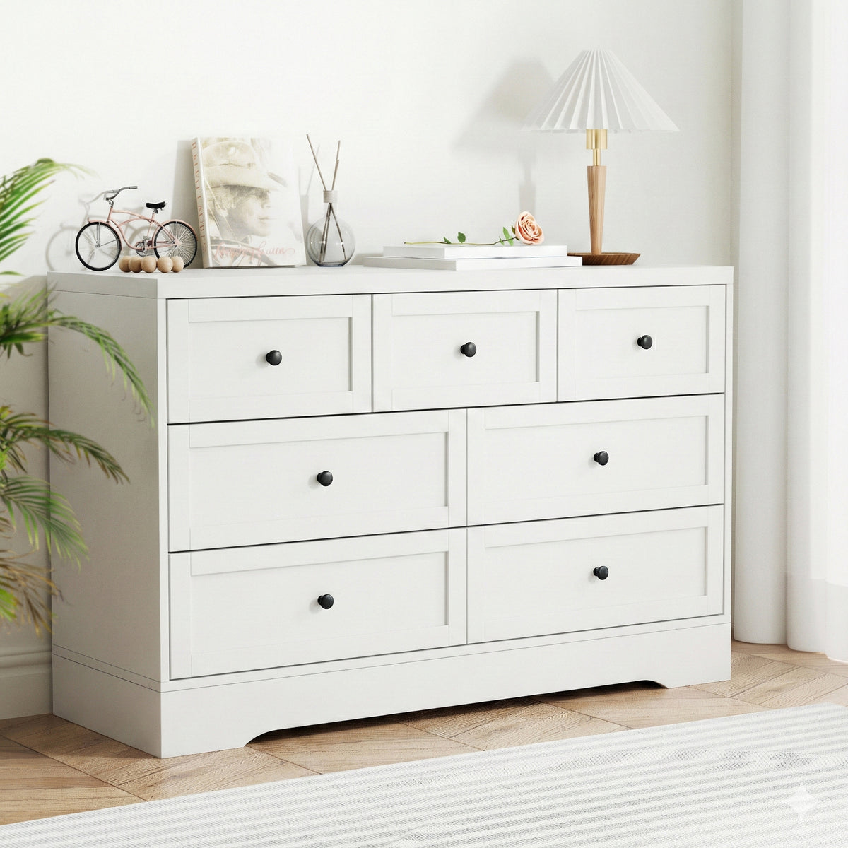 TWSC 7 Chest of Drawers Dresser Table White