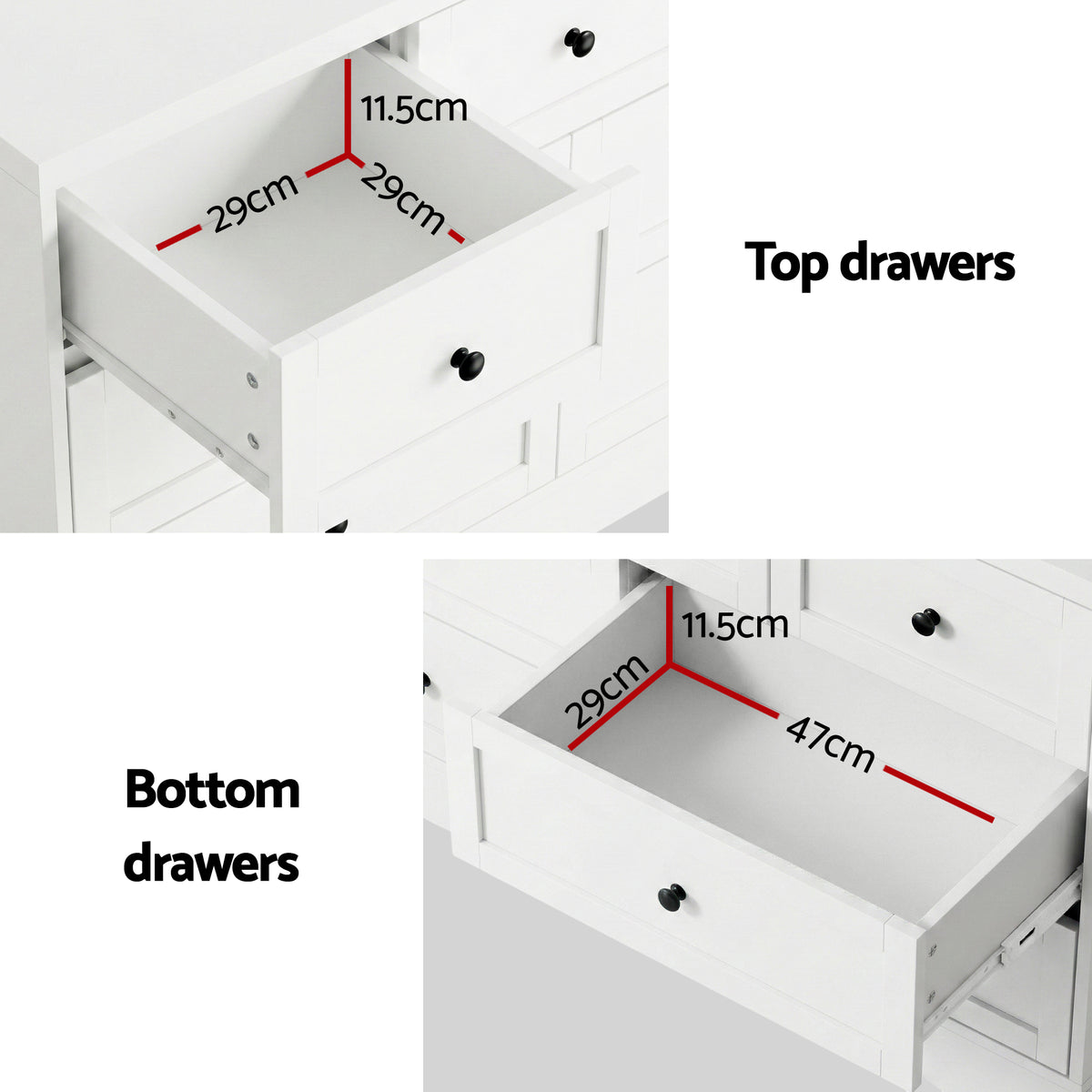 TWSC 7 Chest of Drawers Dresser Table White