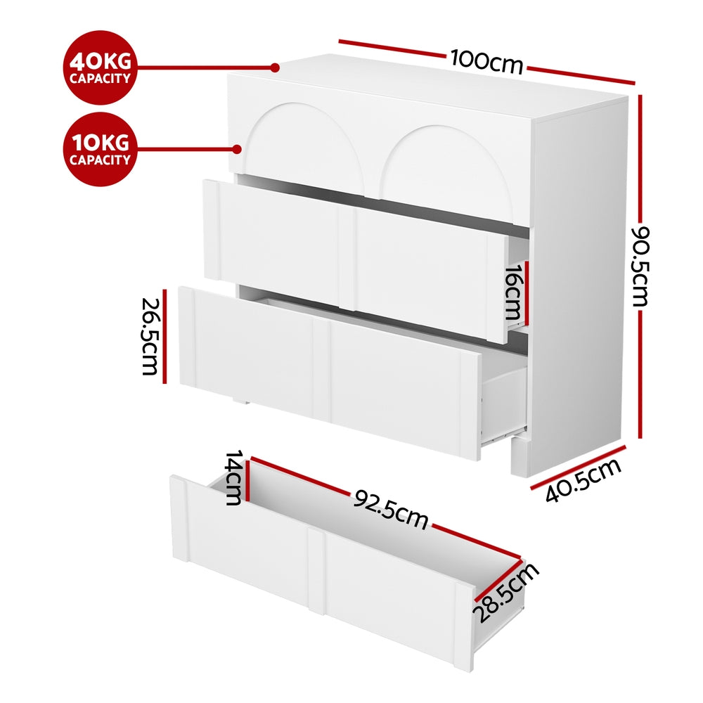 TWSC 3 Chest of Drawers Lowboy Dresser Cabinet White