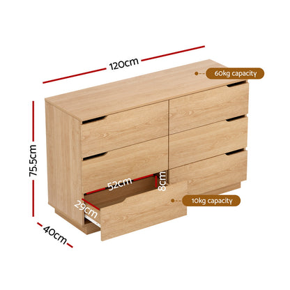 TWSC 6 Chest of Drawers Dresser Table Pine