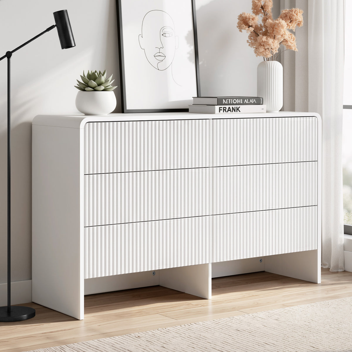 TWSC 6 Chest of Drawers Dresser Cabinet Beige