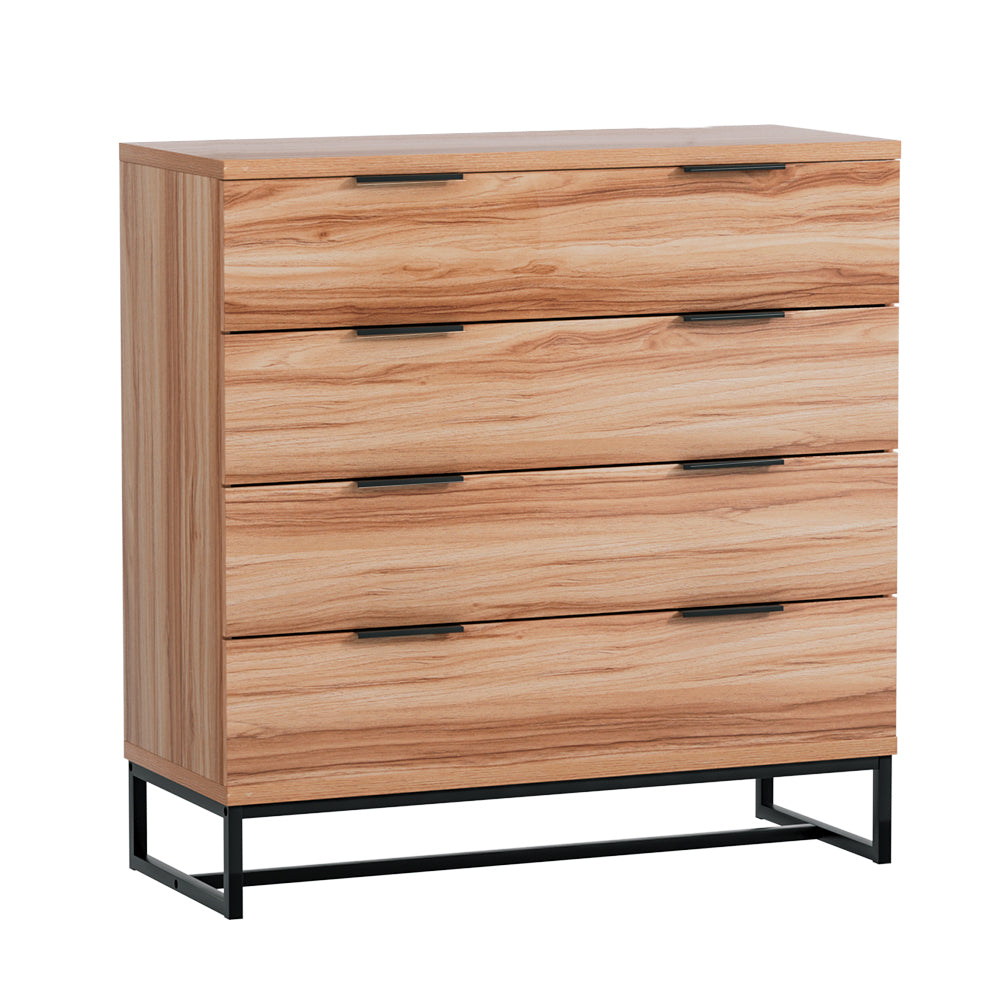 TWSC 4 Chest of Drawers Cabinet Dresser Table Tallboy Storage Bedroom Rust Oak
