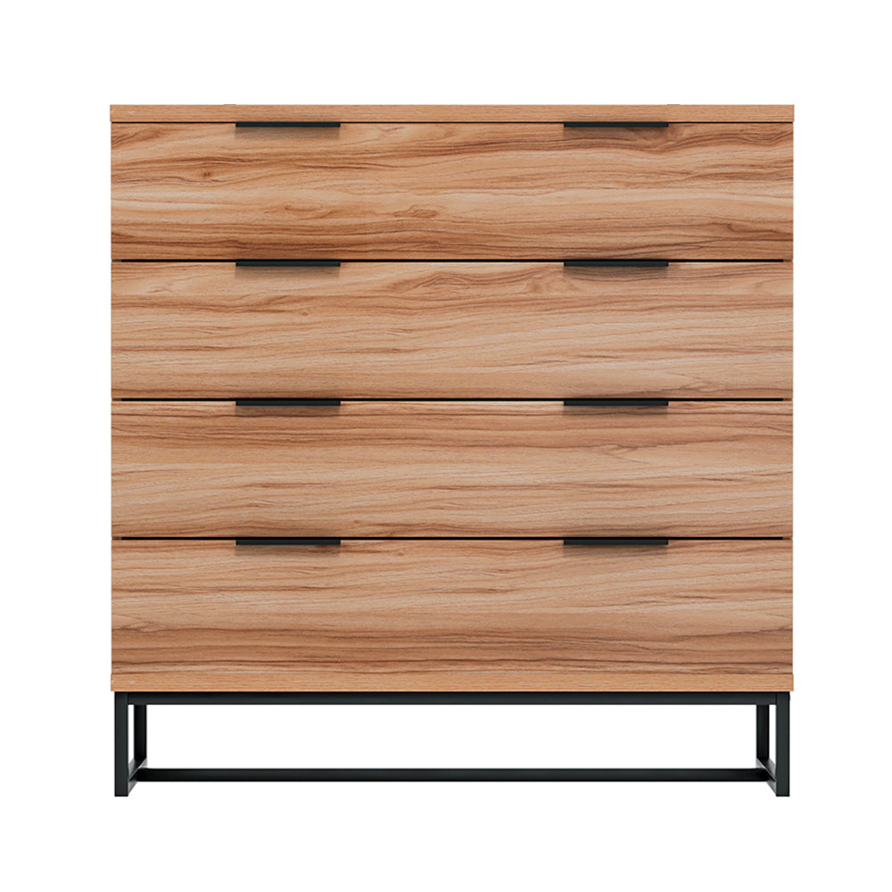 TWSC 4 Chest of Drawers Cabinet Dresser Table Tallboy Storage Bedroom Rust Oak